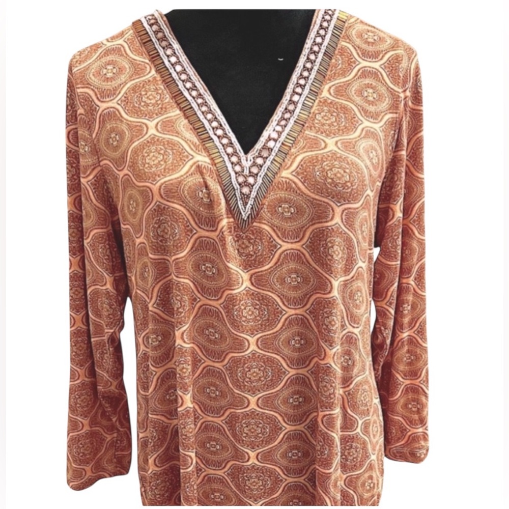 SOFT SURROUNDINGS Lilia top 🧡💛🤎 NWT $110